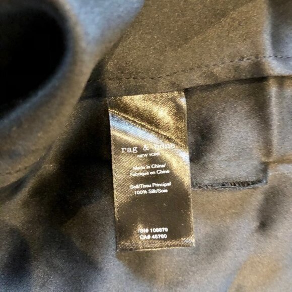 NWOT Rag and Bone Lora women black Silk Blouse  Relaxed Top size S - Picture 10 of 11